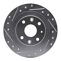 631-92076L Drilled/Slotted Brake Rotor [Silver], 2000-2006 Peugeot, Position: Rear Left