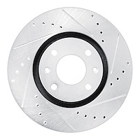 631-92090R Drilled/Slotted Brake Rotor [Silver], 2003-2018 Peugeot, Position: Front Right