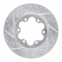 631-92092L Drilled/Slotted Brake Rotor [Silver], 2003-2006 Renault, Position: Front Left