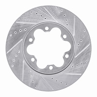 631-92092R Drilled/Slotted Brake Rotor [Silver], 2003-2006 Renault, Position: Front Right
