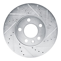 631-92094R Drilled/Slotted Brake Rotor [Silver], 2010-2015 Audi/Volkswagen, Position: Front Right