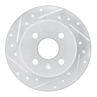 631-92096L Drilled/Slotted Brake Rotor [Silver], 2000-2005 GM, Position: Rear Left