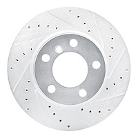 631-92099R Drilled/Slotted Brake Rotor [Silver], 2012-2020 BMW, Position: Front Right