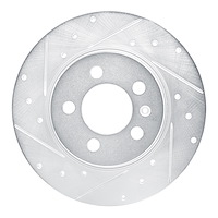 631-92104L Drilled/Slotted Brake Rotor [Silver], 2015-2018 Audi/Volkswagen, Position: Rear Left