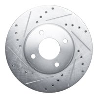 631-92106L Drilled/Slotted Brake Rotor [Silver], 2016-2018 Audi/Volkswagen, Position: Front Left