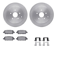 6312-01012 Brake Rotors with 3000-Series Ceramic Brake Pads Kit with Hardware, 2009-2017 Suzuki, Position: Rear