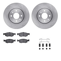 6312-07011 Brake Rotors with 3000-Series Ceramic Brake Pads Kit with Hardware, 2015-2018 Mopar, Position: Front