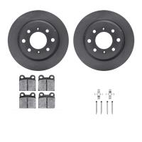 6312-16003 Brake Rotors with 3000-Series Ceramic Brake Pads Kit with Hardware, 1964-1974 Alfa Romeo, Position: Rear