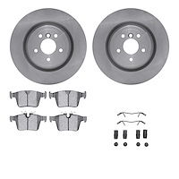 6312-20026 Brake Rotors with 3000-Series Ceramic Brake Pads Kit with Hardware, Fits Select Jaguar, Position: Rear