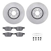 6312-27071 Brake Rotors with 3000-Series Ceramic Brake Pads Kit with Hardware, 2003-2014 Volvo, Position: Front
