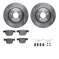 6312-31074 Brake Rotors with 3000-Series Ceramic Brake Pads Kit with Hardware, 2002-2005 BMW, Position: Rear