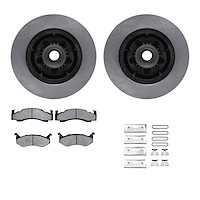 6312-39009 Brake Rotors with 3000-Series Ceramic Brake Pads Kit with Hardware, 1974-1984 Mopar, Position: Front