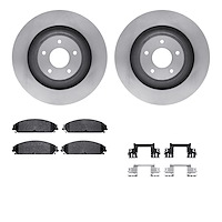 6312-40091 Brake Rotors with 3000-Series Ceramic Brake Pads Kit with Hardware, 2008-2014 Mopar, Position: Front