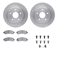 6312-40092 Brake Rotors with 3000-Series Ceramic Brake Pads Kit with Hardware, 2006-2018 Mopar, Position: Front