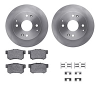 6312-58017 Brake Rotors with 3000-Series Ceramic Brake Pads Kit with Hardware, 1995-1998 Acura/Honda, Position: Rear