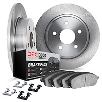 6312-59053 Brake Rotors with 3000-Series Ceramic Brake Pads Kit with Hardware, 1998-2002 Acura/Honda, Position: Rear