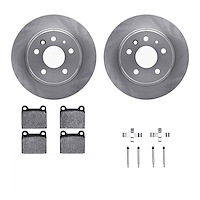 6312-63005 Brake Rotors with 3000-Series Ceramic Brake Pads Kit with Hardware, 1961-1991 Mercedes-Benz, Position: Rear