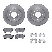 6312-67060 Brake Rotors with 3000-Series Ceramic Brake Pads Kit with Hardware, 1995-2006 Infiniti/Nissan, Position: Front