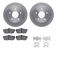 6312-67064 Brake Rotors with 3000-Series Ceramic Brake Pads Kit with Hardware, 1991-1993 Infiniti/Nissan, Position: Rear