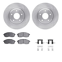 6312-67087 Brake Rotors with 3000-Series Ceramic Brake Pads Kit with Hardware, 2002-2006 Infiniti/Nissan, Position: Front