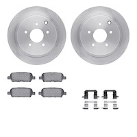 6312-67102 Brake Rotors with 3000-Series Ceramic Brake Pads Kit with Hardware, Fits Select Infiniti/Nissan, Position: Rear