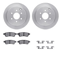 6312-67110 Brake Rotors with 3000-Series Ceramic Brake Pads Kit with Hardware, Fits Select Multiple Makes/Models, Position: Rear