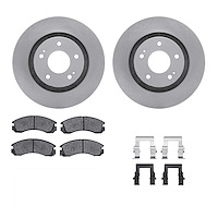 6312-72045 Brake Rotors with 3000-Series Ceramic Brake Pads Kit with Hardware, Fits Select Mitsubishi, Position: Front