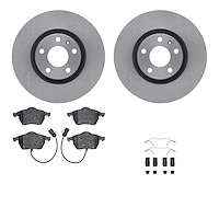 6312-73036 Brake Rotors with 3000-Series Ceramic Brake Pads Kit with Hardware, 1997-2000 Audi/Volkswagen, Position: Front