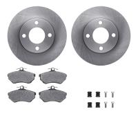 6312-73042 Brake Rotors with 3000-Series Ceramic Brake Pads Kit with Hardware, 1980-1983 Audi/Volkswagen, Position: Front