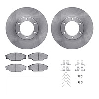 6312-76046 Brake Rotors with 3000-Series Ceramic Brake Pads Kit with Hardware, 1987-1988 Lexus/Toyota/Scion, Position: Front