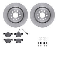 6312-79002 Brake Rotors with 3000-Series Ceramic Brake Pads Kit with Hardware, Fits Select Maserati, Position: Rear