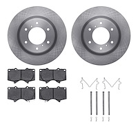 6312-92007 Brake Rotors with 3000-Series Ceramic Brake Pads Kit with Hardware, 2008-2017 Mitsubishi, Position: Front
