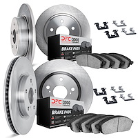 6314-03033 Brake Rotors with 3000-Series Ceramic Brake Pads Kit with Hardware, 2012-2016 Kia/Hyundai/Genesis, Position: Front an