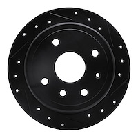 633-01011R Drilled/Slotted Brake Rotor [Black], 2004-2010 Multiple Makes/Models, Position: Rear Right