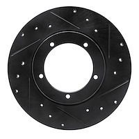 633-02000R Drilled/Slotted Brake Rotor [Black], 1965-1976 Porsche, Position: Front Right