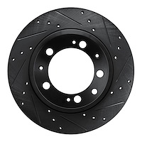 633-02020R Drilled/Slotted Brake Rotor [Black], 1986-1995 Porsche, Position: Rear Right