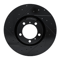 633-02084D Drilled/Slotted Brake Rotor [Black], Fits Select Multiple Makes/Models, Position: Left Front