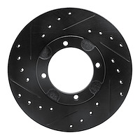 633-03005L Drilled/Slotted Brake Rotor [Black], 1987-1999 Multiple Makes/Models, Position: Front Left