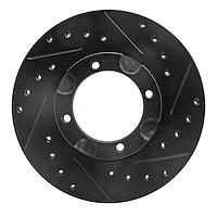 633-03005R Drilled/Slotted Brake Rotor [Black], 1987-1999 Multiple Makes/Models, Position: Front Right