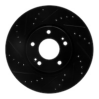 633-03020L Drilled/Slotted Brake Rotor [Black], 2005-2019 Kia/Hyundai/Genesis, Position: Front Left