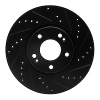 633-03020R Drilled/Slotted Brake Rotor [Black], 2005-2019 Kia/Hyundai/Genesis, Position: Front Right