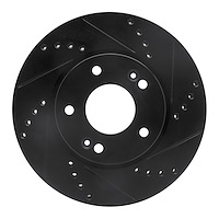 633-03038R Drilled/Slotted Brake Rotor [Black], Fits Select Kia/Hyundai/Genesis, Position: Front Right