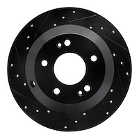 633-03050L Drilled/Slotted Brake Rotor [Black], 2010-2021 Kia/Hyundai/Genesis, Position: Rear Left