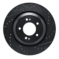 633-03062R Drilled/Slotted Brake Rotor [Black], Fits Select Kia/Hyundai/Genesis, Position: Rear Right