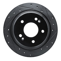 633-03063R Drilled/Slotted Brake Rotor [Black], Fits Select Kia/Hyundai/Genesis, Position: Rear Right