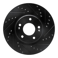 633-03066R Drilled/Slotted Brake Rotor [Black], Fits Select Kia/Hyundai/Genesis, Position: Front Right