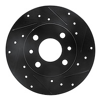 633-07001R Drilled/Slotted Brake Rotor [Black], 2009-2019 Mopar, Position: Rear Right