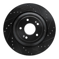 633-10002R Drilled/Slotted Brake Rotor [Black], 2017-2020 Kia/Hyundai/Genesis, Position: Rear Right
