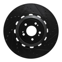 633-10003R Drilled/Slotted Brake Rotor [Black], Fits Select Kia/Hyundai/Genesis, Position: Front Right