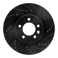 633-11009R Drilled/Slotted Brake Rotor [Black], 2005-2009 Land Rover, Position: Front Right